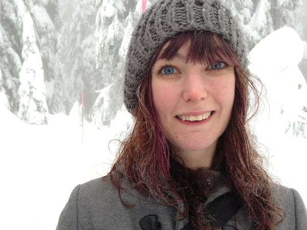 a woman with long brown hair