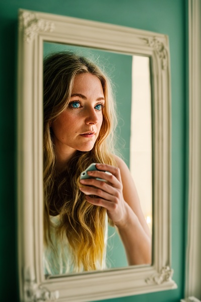 a woman brushing her hair