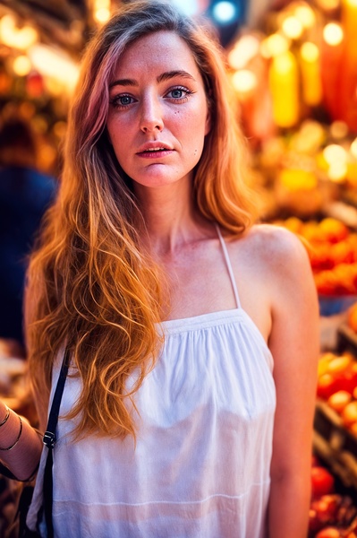 a woman with long hair