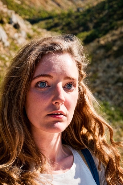 a woman with long hair