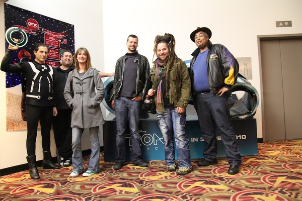 the cast of the movie, from left, are posing for a photo