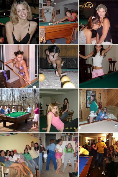 a collage of pictures of a woman playing pool — apy LEAGHE |

ppp
uy
7
rg