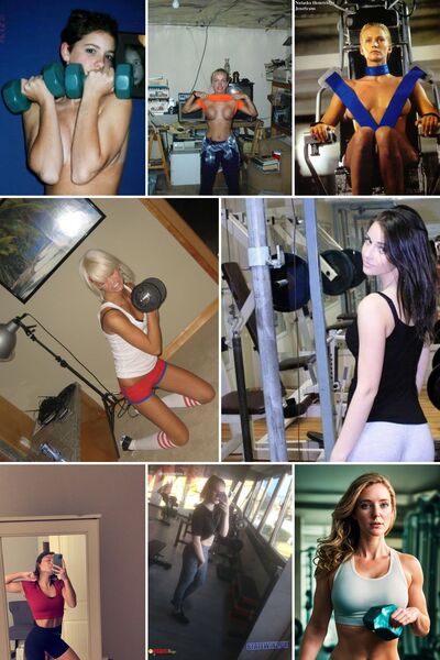 a collage of photos of a woman doing a workout Natasha Henstri
JenzScans.