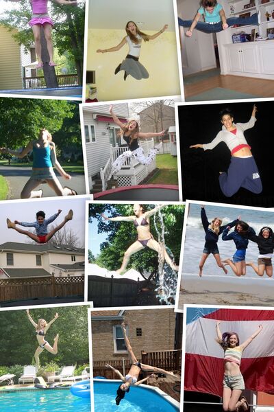 a collage of photos of people doing different things Lor %e%e%a%e