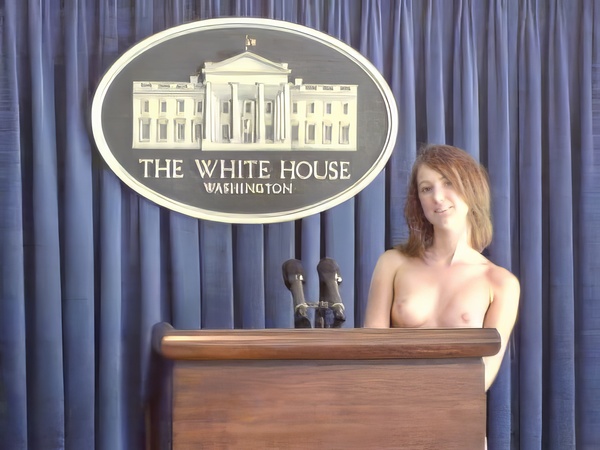 a woman standing behind a podium with a white house sign THE WHITE HOUSE, yg

WASHINGTON: