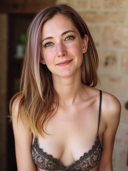 a woman with a black bra top and a black bra