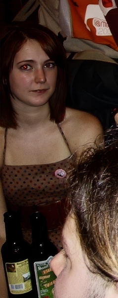 a woman with a hair brush in her hair