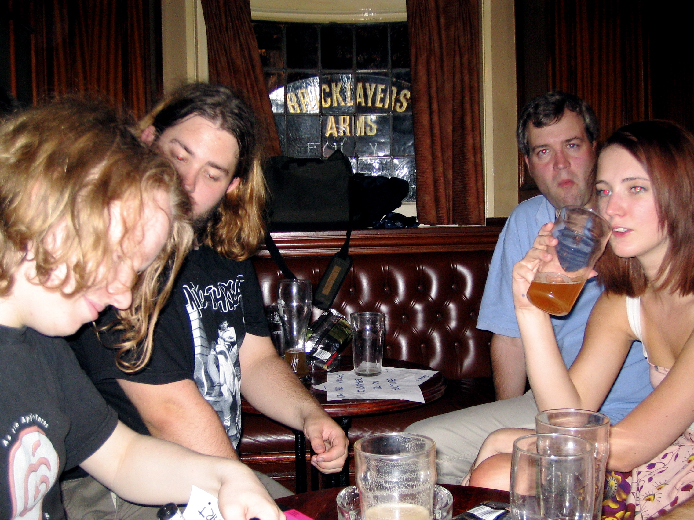 a group of people sitting at a table