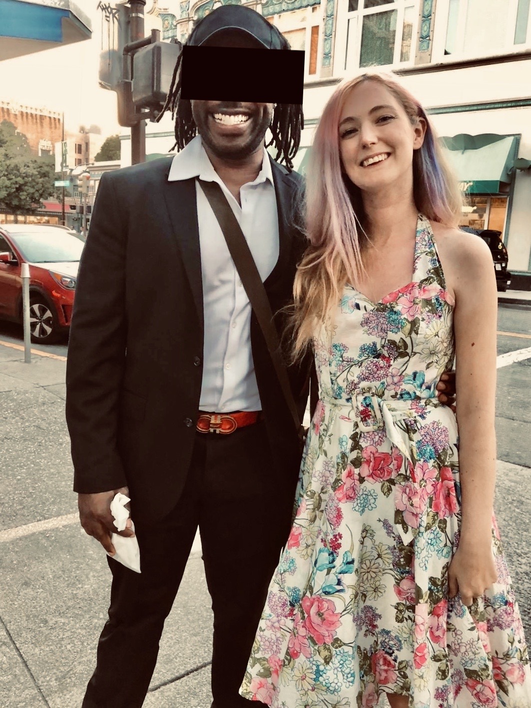 a man in a pirate costume and a woman in a dress