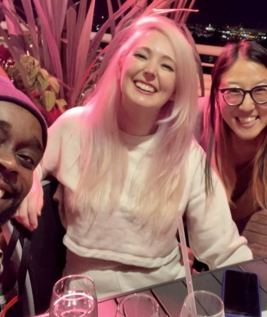 a group of people sitting at a table