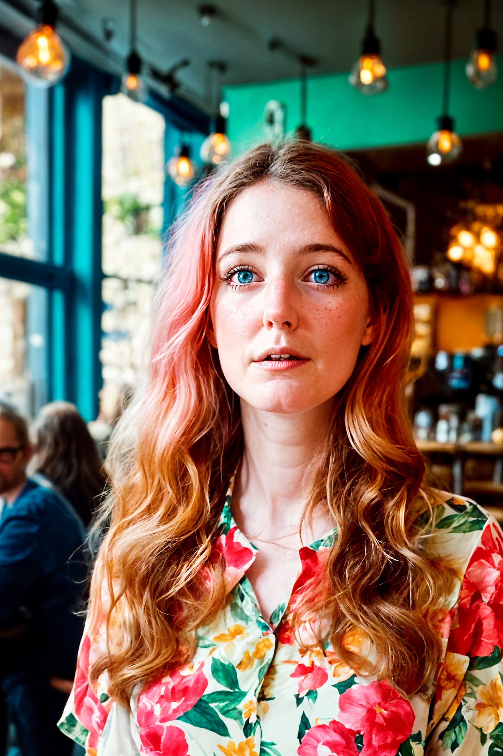 a woman with long hair