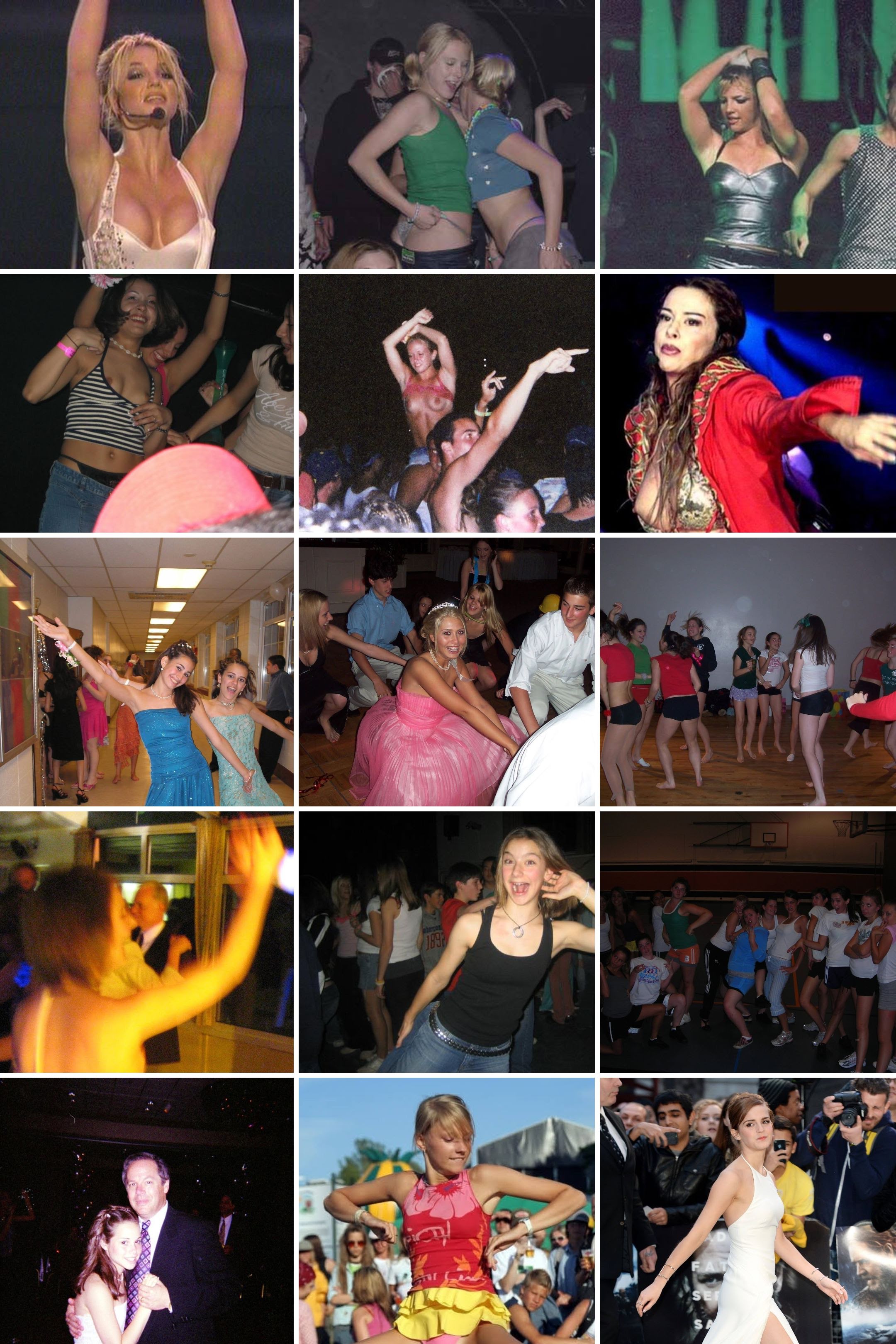 a collage of a group of people dancing