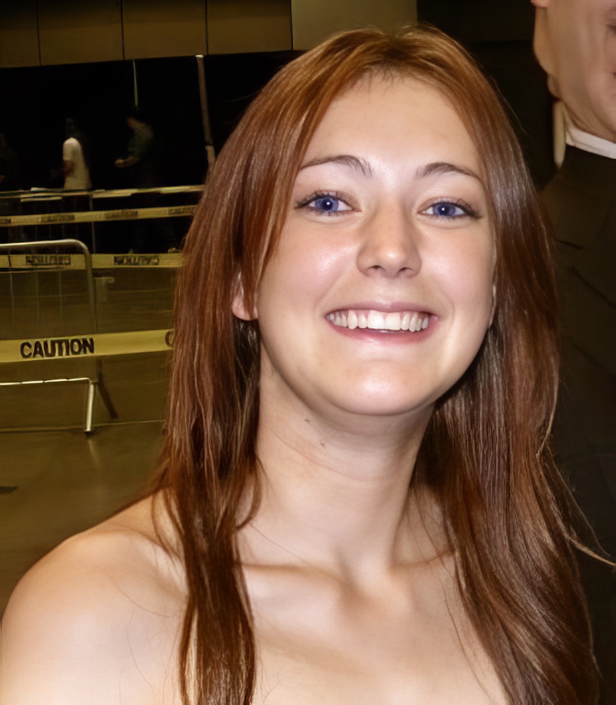 a woman with long brown hair